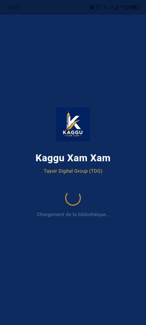 Kaggu Xam Xam — écran de démarrage
